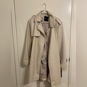 Bagatelle Collection Cream Leather Coat